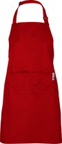 Chefs Fashion - Tablier de cuisine - Tablier rouge - 2 poches - Facilement ajustable - 71 x 82 cm