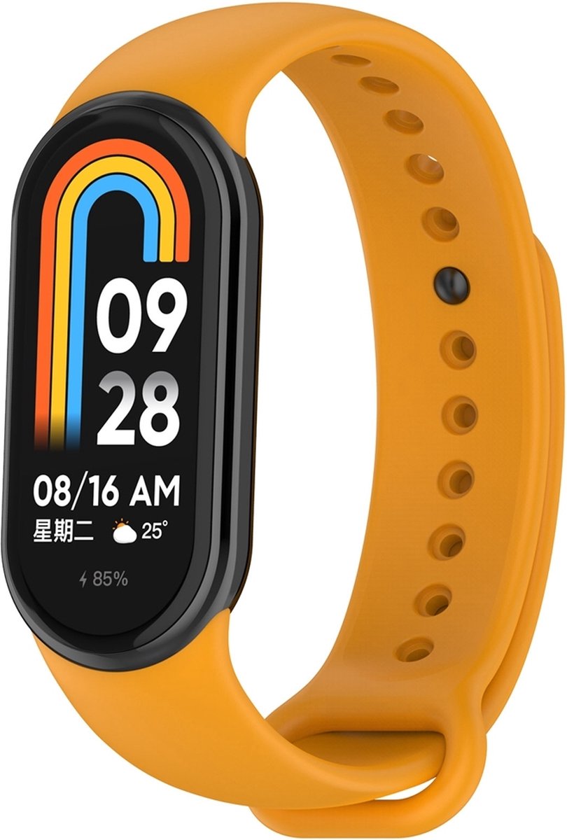 By Qubix - Siliconen bandje - Oker - Geschikt voor Xiaomi Smart Band 8 / 9 / 10