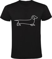 Teckel Heren T-shirt - huisdier - hond - dog - dierendag - tekening