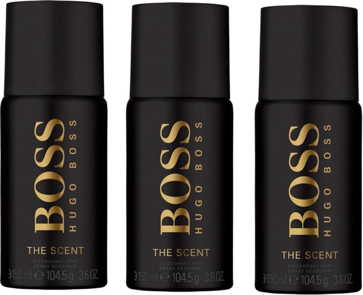 leerplan slinger stil 3x Hugo Boss Deodorant spray The Scent for men - Bundelvoordeel | bol.com