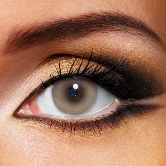 Foto: Fashionlens kleurlenzen clear brown jaarlenzen met lenshouder bruine contactlenzen