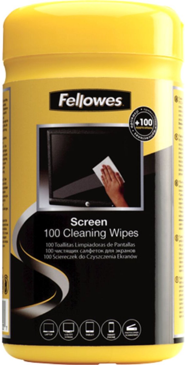Goedkoopste Reinigingsdoekjes Fellowes beeldscherm dispenser 100stuks