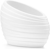 Badkamer beker wit abstract polyresin 12,5 cm - Badkamer/toilet accessoires/benodigdheden