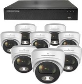 Camerabeveiliging 2K QHD - Sony 5MP - Set 8x Audio Dome - Wit - Buiten & Binnen - Met Nachtzicht - Incl. Recorder & App