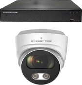 Draadloze Beveiligingscamera 4K Ultra HD - Sony 8MP - Set 1x Dome - Wit - Buiten & Binnen - Met Nachtzicht - Incl. Recorder & App
