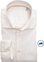 Ledub slim fit overhemd - wit - Strijkvrij - Boordmaat: 36