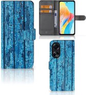 Magnet Case OPPO A98 5G Telefoonhoesje Wood Blue
