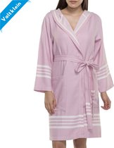 Hamam Badjas Sun Rose Pink - XXL - korte sauna badjas met capuchon - ochtendjas - duster - dunne badjas - unisex - twinning