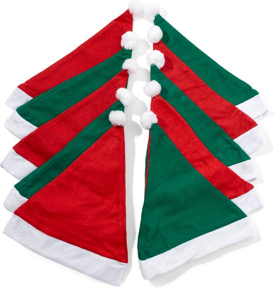 THE TWIDDLERS 20 Kerstmutsen voor Kinderen en Volwassenen - Rood en Groen - Verkleedkleding, Kerstfotoshoot, Kinderfeestjes, Kerstdiners met Familie en Vrienden