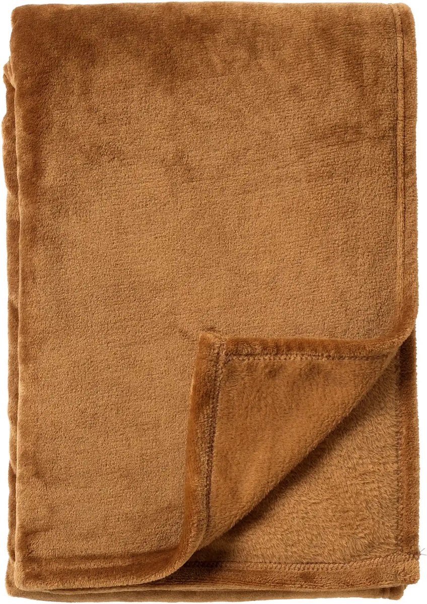 Dutch Decor OWEN - plaid 130x160 cm - coral fleece deken - heerlijk zacht - Tobacco Brown - bruin
