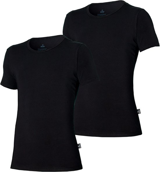 T-shirt pour hommes en coton biologique - Zwart - Taille S - Lot de 2 - Col rond - Sous-vêtement pour hommes - Bio - Durable - Apollo