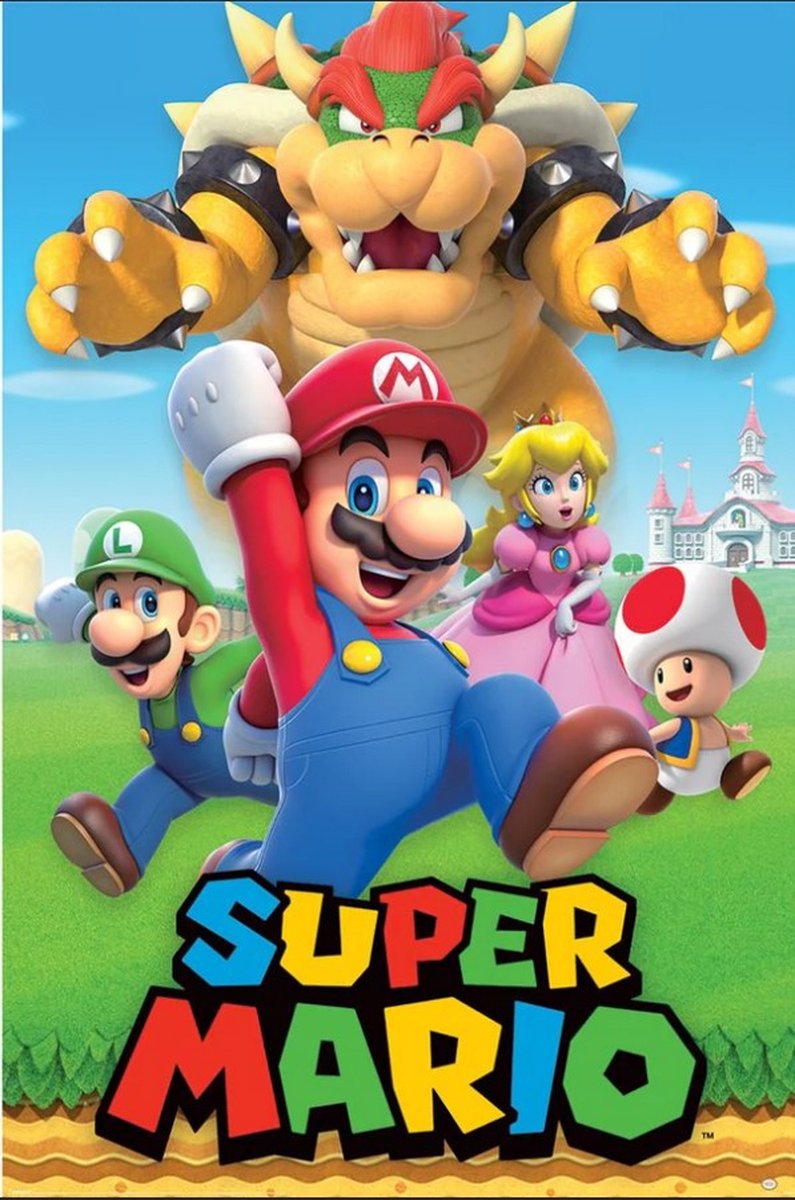 Super Mario Character Montage Poster 61x91.5cm