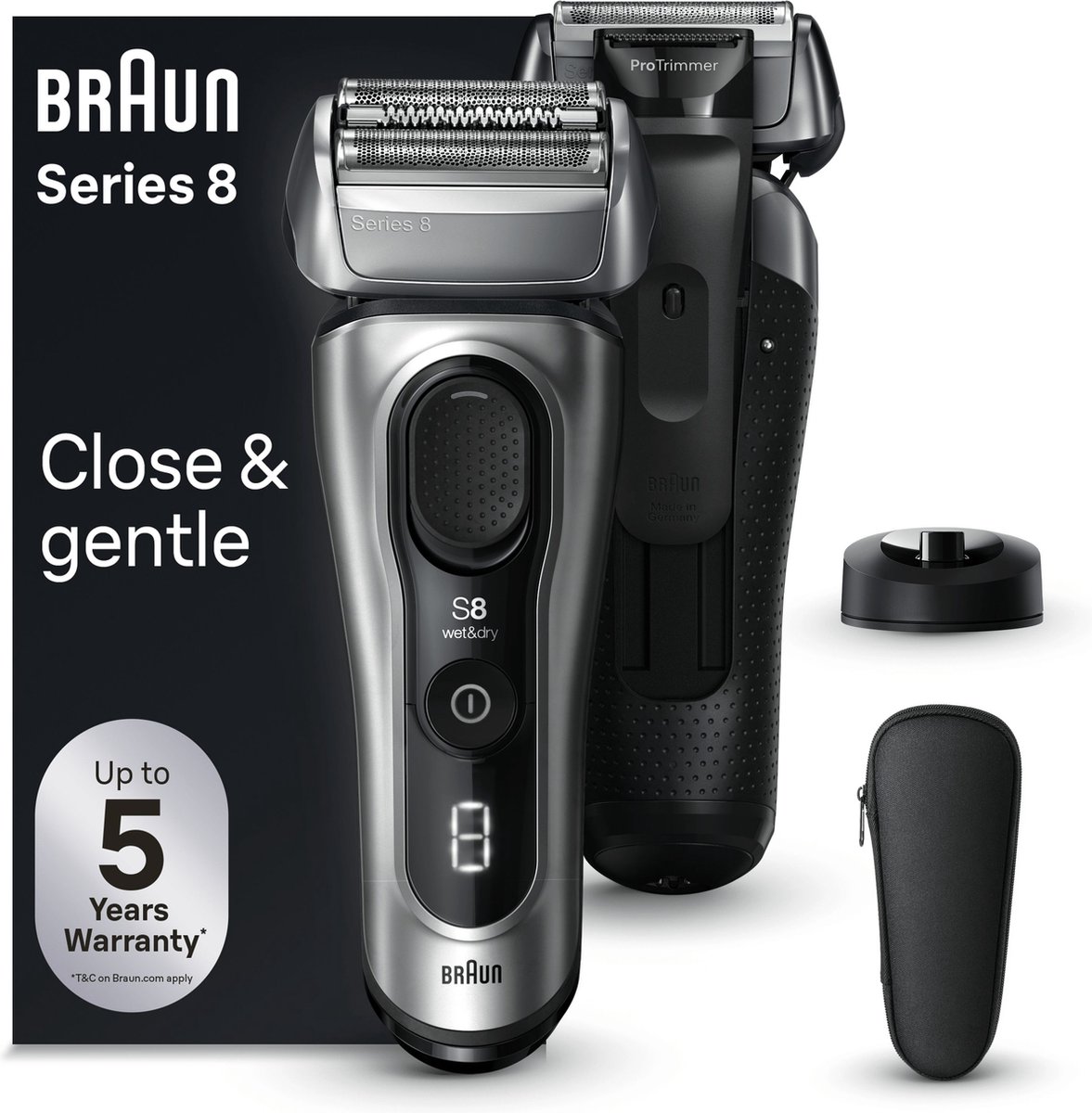 Braun Series 8 8517s - Rasoir Électrique - Base De Recharge - Étanche -  Argent