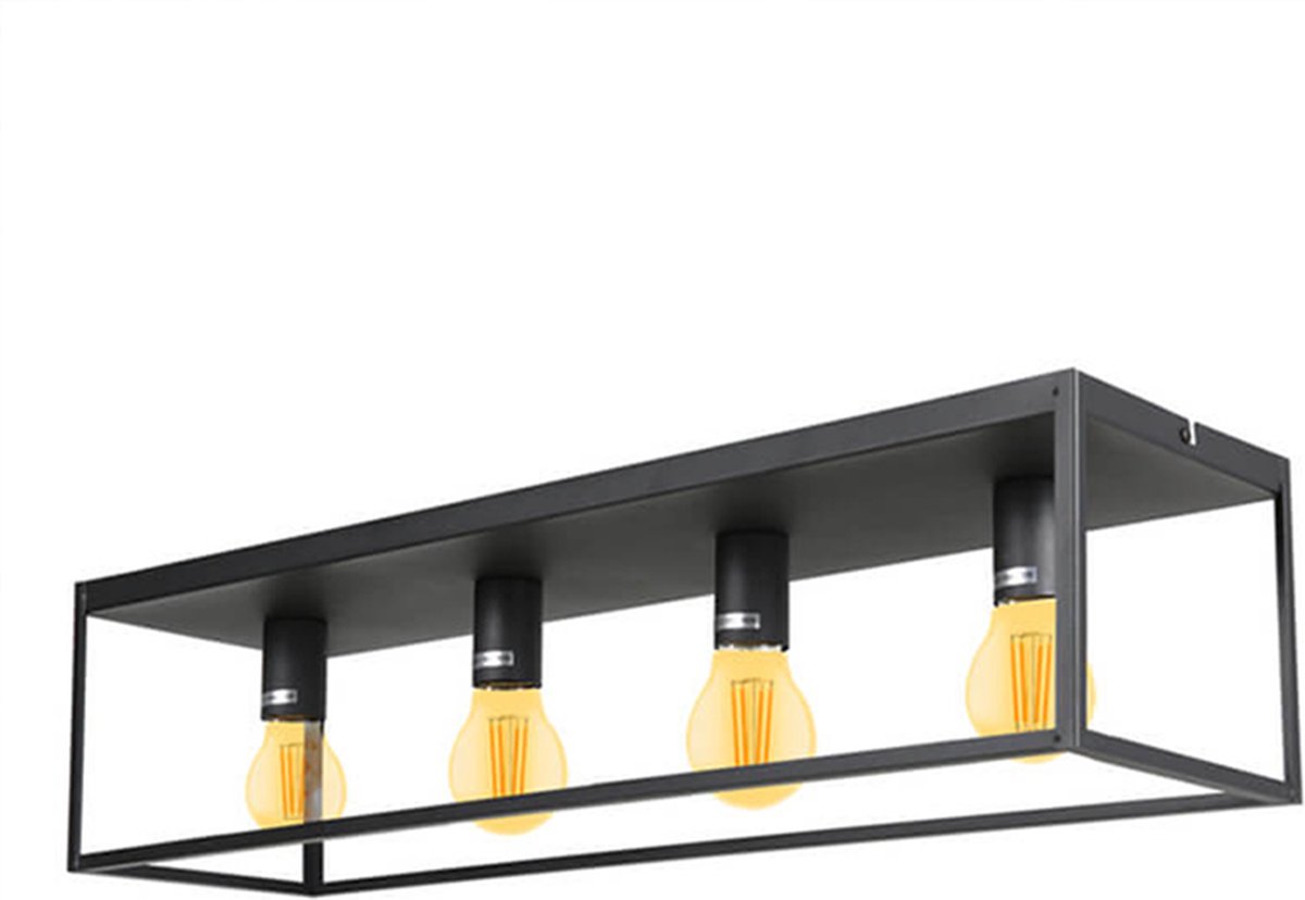 LEDUXA | Zwarte hanglamp | Industrieel | Eettafel | Woonkamer | Incl. lampen | E27