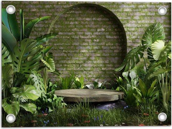 Tuinposter – Tuin met Groene Planten - 40x30 cm Foto op Tuinposter (wanddecoratie voor buiten en binnen)