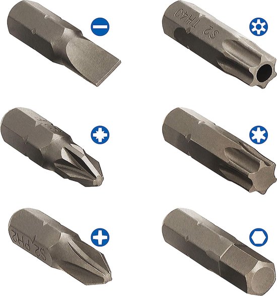 Schroefbitset 32-dlg., set bits in plastic doos | bol.com