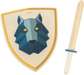 Janod - Houten zwaard en schild Wolf