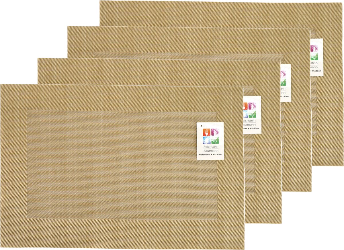 Placemats Hampton - 8x - goud - PVC - 30 x 45 cm
