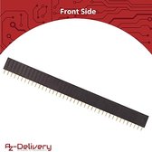 AZ Delivery 10 x 40 pin header enkele rij rechte bushlijst 2,54 mm penlijst recht hoogwaardige zwarte bussen strip compatibel met Arduino