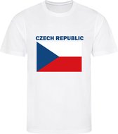Tsjechië - Czech Republic - T-shirt Wit - Voetbalshirt - Maat: XL - Landen shirts