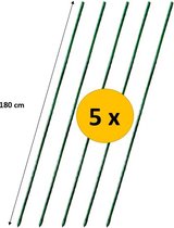 Prohobtools - Kunststof Plantenstok Groen - Plantensteun - set van 5 stuks - Klim-En Geleide - 180 cm - 16 mm dikte
