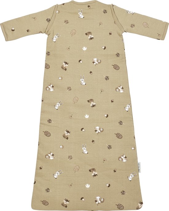 Meyco Baby Forest Animals baby slaapzak met afritsbare mouwen - sand - 90cm - 2.5 TOG van Meyco — afbeelding 3