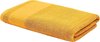 Handdoek 70 x 140 cm – kleine badhanddoek geel eenkleurig van puur katoen, handdoeken met geborduurd logo