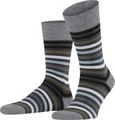 FALKE Tinted Stripe gestreept met patroon merinowol sokken heren grijs - Maat 43-46