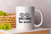 Mok Books Change the World - Teacher - job - i love my job - Docent - Books - boeken - lezen - Gift - Cadeau - Man - meisje - vrouwen