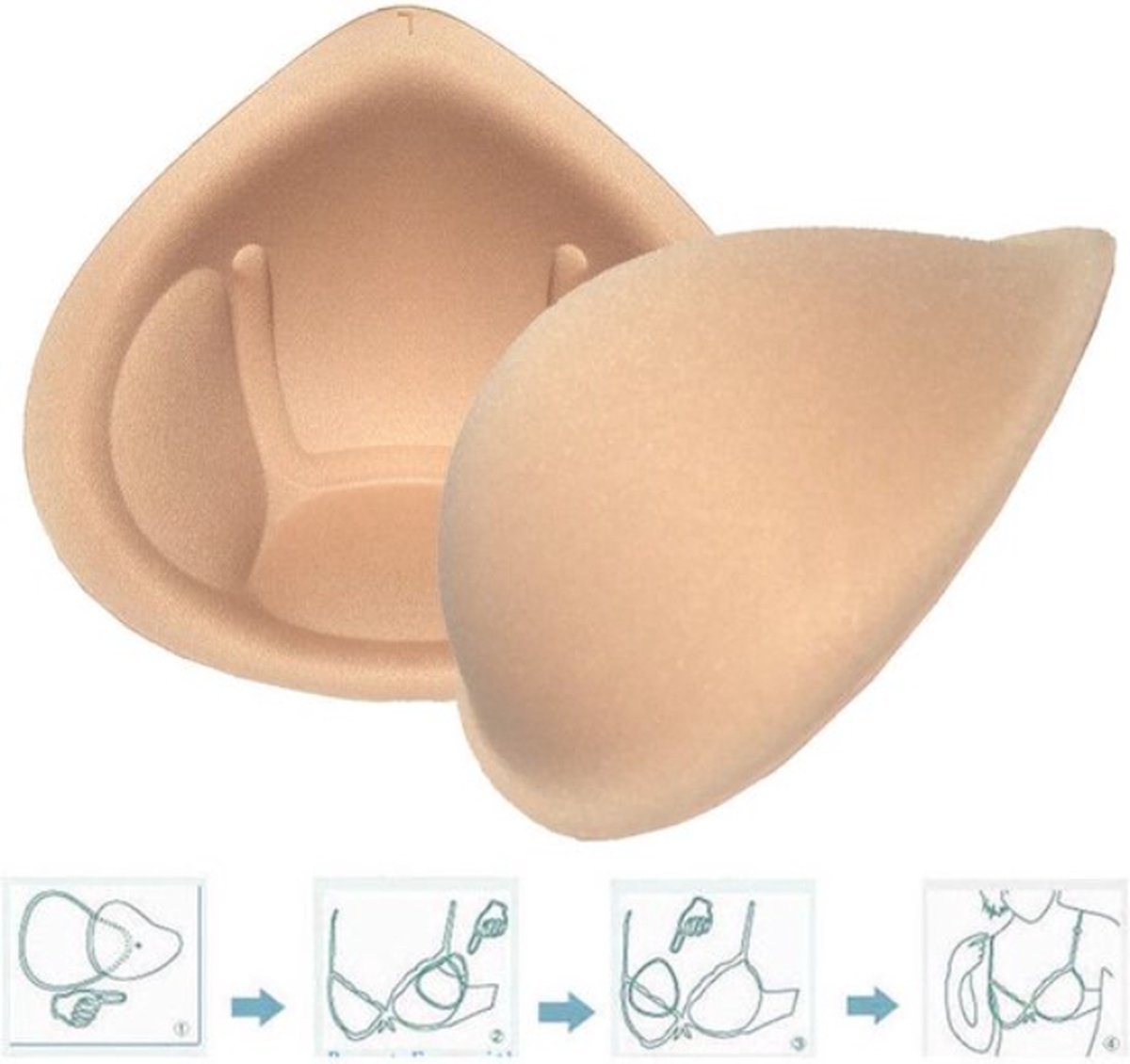 Premium BH Push Up Pads - Beha - Bra - Kleding Accessoires - Vrouwen - Ondergoed Dames - Voor Bikini - Vulling - Beige M
