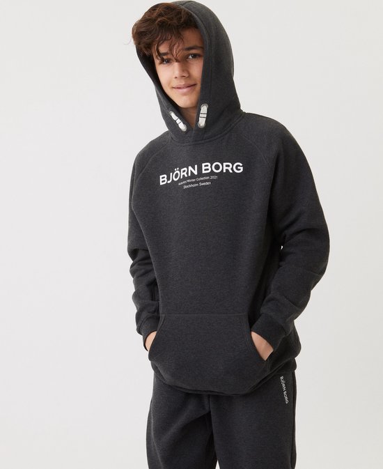 Bjorn Borg Jongens Hoodie STHLM donker grijs maat 134-140