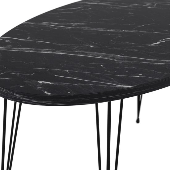 en.casa] Salontafel Skævinge ovaal 43x90x50 cm marmer wit en goudkleurig