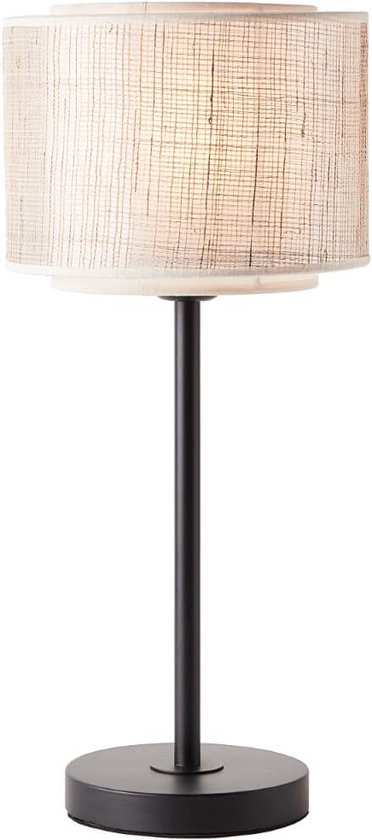 BRILLIANT lamp, Odar tafellamp zwart/beige, 1x A60, E27, 42W, met snoerschakelaar
