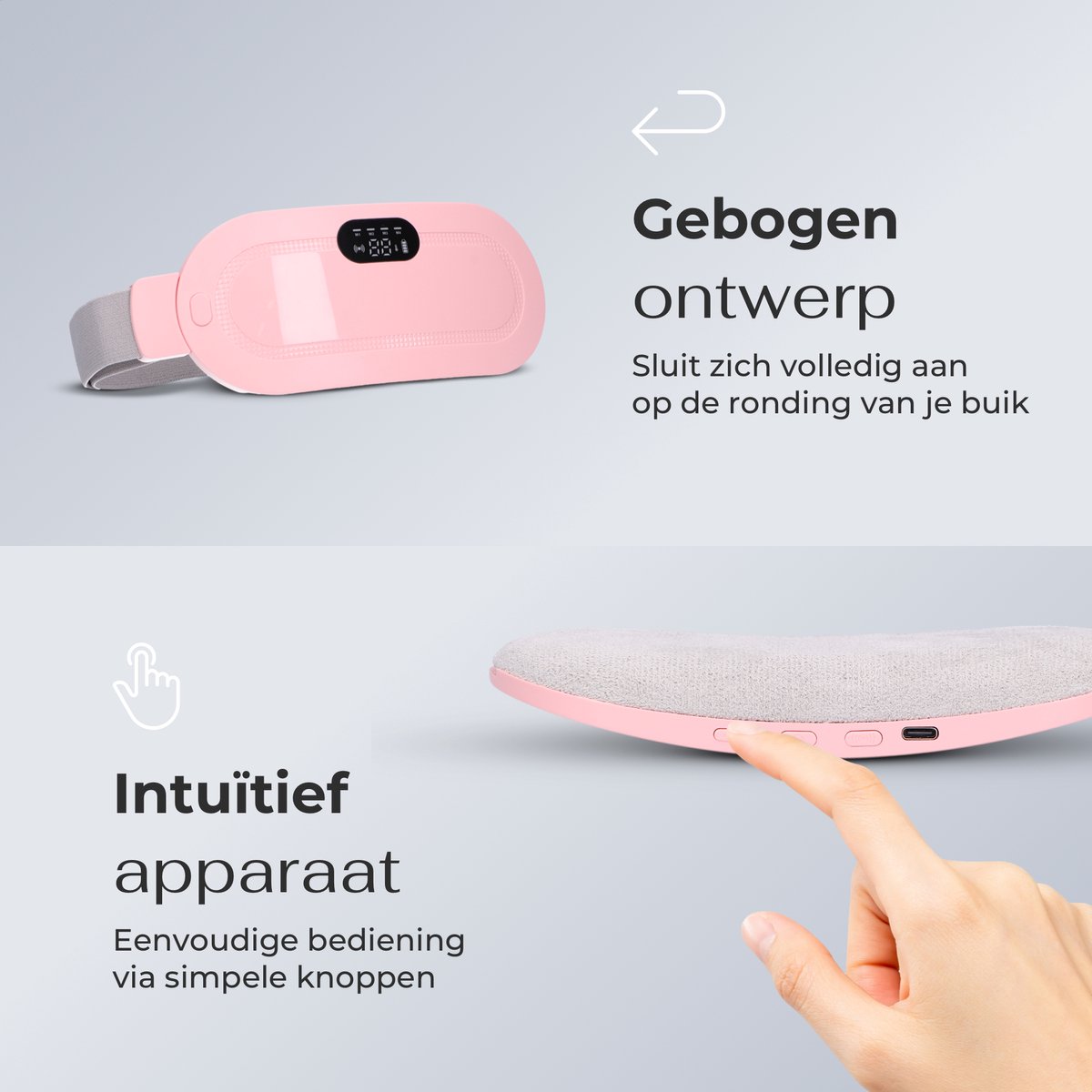 Care Deluxe Menstruatie Warmteband - Massage Apparaat - Menstruatie Pijnverlichting - 3 Warmtestanden met Trilfunctie - Roze thumbnail 4