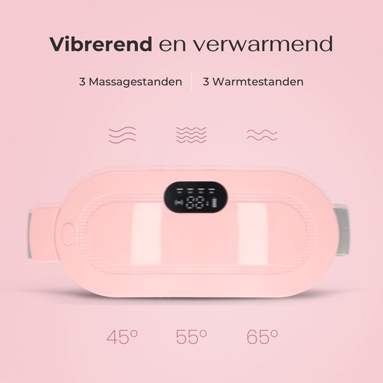 Care Deluxe Menstruatie Warmteband - Massage Apparaat - Menstruatie Pijnverlichting - 3 Warmtestanden met Trilfunctie - Roze