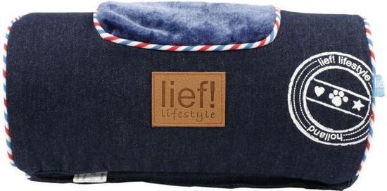 Lief! comfort kussen voor houten hondenmand unisex jeans 30x15 cm | bol.com