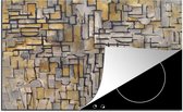 KitchenYeah® Inductie beschermer 76x51.5 cm - Mondriaan - Kunst - Oude meesters - Kookplaataccessoires - Afdekplaat voor kookplaat - Inductiebeschermer - Inductiemat - Inductieplaat mat