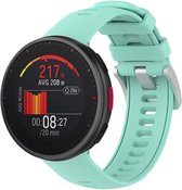 Siliconen Smartwatch bandje - Geschikt voor Polar Vantage V2 siliconen bandje - aqua - Strap-it Horlogeband / Polsband / Armband