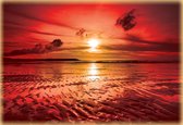 Papier peint photo Polaire | Mer, Coucher de Soleil | Rouge | 368x254cm (lxh)
