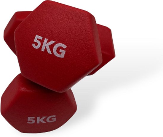 Padisport Dumbells 5 kg - halter - gewichten set halters - gewichten 5 kg - rood -... | bol.com