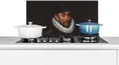 Spatscherm keuken 60x30 cm - Kookplaat achterwand Willem van Oranje - Oude meesters - Kunst - Muurbeschermer - Spatwand fornuis - Hoogwaardig aluminium