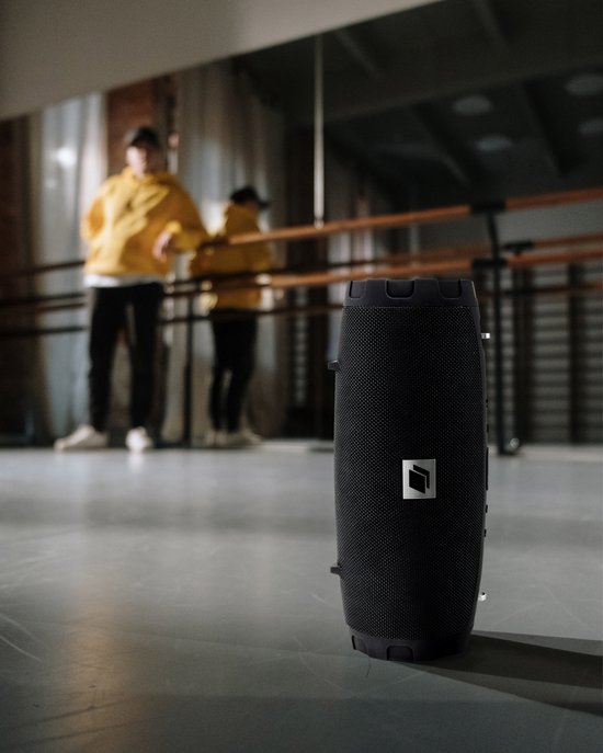 Caliber HPG430BT Bluetooth-luidspreker met powerbank, microfooningang, USB/ SD/AUX, TWS, 5 uur accu, spatwaterdicht, draagbare muziekbox voor binnen en buiten