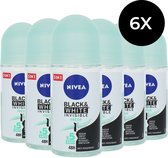 Nivea Black & White Invisible Fresh Deo Roller - 6 x 50 ml