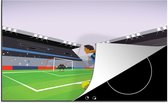 KitchenYeah® Inductie beschermer 76x51.5 cm - Een illustratie van spelers die voetballen in een stadion - Jongetje - Meisjes - Kinderen - Kookplaataccessoires - Afdekplaat voor kookplaat - Inductiebeschermer - Inductiemat - Inductieplaat mat