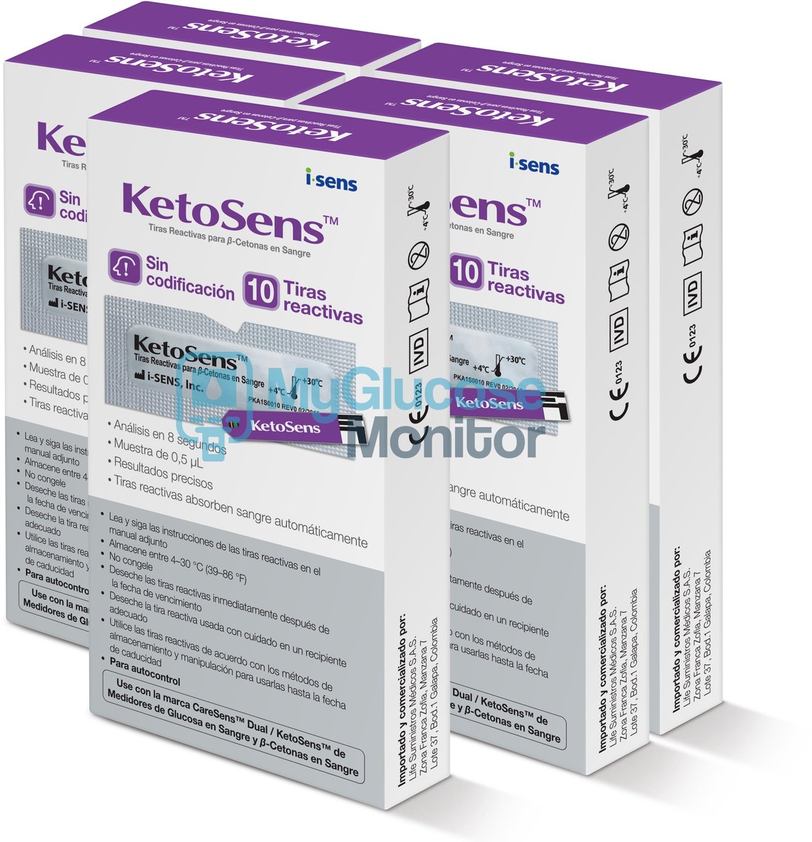 Ketosens Ketonen strips - Caresens - 5 pack (50 teststrips)