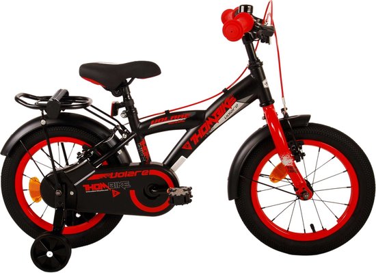 Vélo pour enfants Volare Thombike - Garçons - 14 pouces - Zwart Rouge - Deux freins à main
