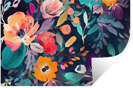 Hippie bloemen stickers, autosticker hippie 039-mat - kleurrijk gemengd (26