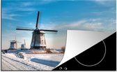 KitchenYeah® Inductie beschermer 78x52 cm - Windmolens in een Nederlands landschap - Kookplaataccessoires - Afdekplaat voor kookplaat - Inductiebeschermer - Inductiemat - Inductieplaat mat