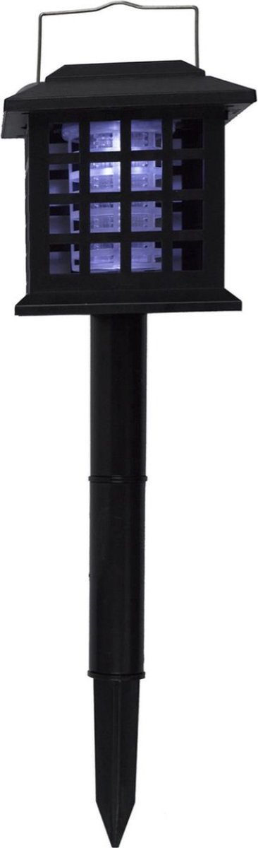 Thuys Tuinlantaarn - Anti Muggen - Muggenlamp - Vliegenlamp Insectenlamp - Muggenvanger Lantaarn - Zonne Energie - Zwart - 1 Stuks