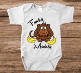 Soft Touch Rompertje met tekst - Funky Monkey | Baby rompertje met leuke tekst | | kraamcadeau | 0 tot 3 maanden | GRATIS verzending